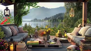 Summer Jazz Instrumental Music ~ Relaxing Music at Lakeside Porch Ambience ☕ for Unwind, Studying