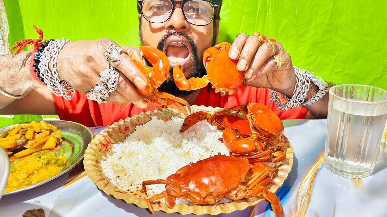 Big  Size Sundarban 1 Kg Crab Masala Eating challenge eating show 