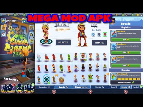 Subway Surfers MEGA MOD APK Unlock All Characters & Hoverboards Ver 2.4.0  LITTLE ROCK 