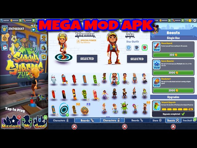 Subway Surfers MOD APK Gameplay Unlock All Characters & Hoverboards Ver  2.8.2 CAMBRIDGE 