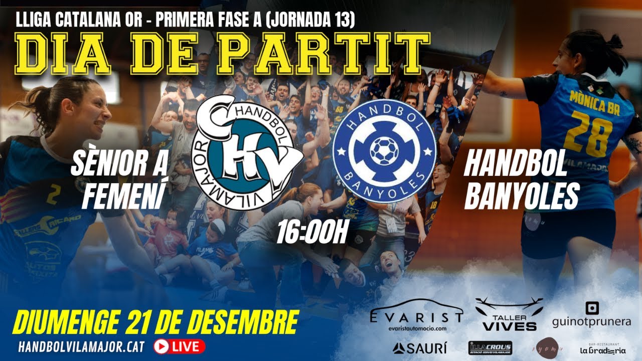 Sènior A Femení vs Handbol Banyoles (Jornada 13 Lliga Catalana Or) 21/12/2025 
