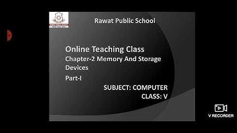 Computer l Class 5 l Ch-2 Memory and Storage Devices l Part-1