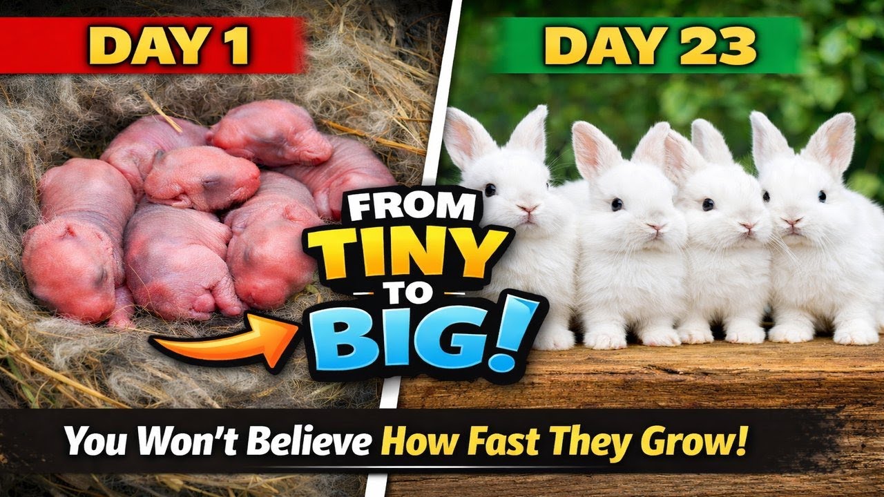 How Fast Rabbits Breed Day 1 to Day 23: You Won’t Believe How Fast These Baby Rabbits Grow # ...