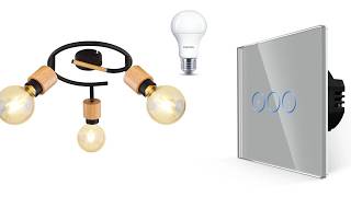 Luxion glass backlight switch   Philips dimmable led bulb   Jorna ceeling lamp