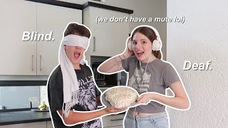 BLIND & DEAF CHALLENGE (we don’t have a mute lol) Ft. Oliver | Minamoo