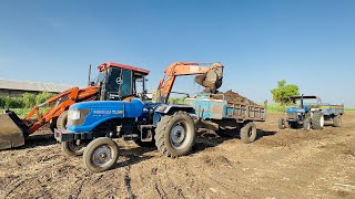 Sonalika Stuck in Mud | JCB 3dx Loading Mud in Sonalika Swaraj Kubota #jcbvideo #tractor #bulldozer