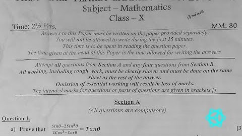 ICSE Class 10th Mathematics Practice Paper | Sample Paper (Download PDF) | Maths is Interesting