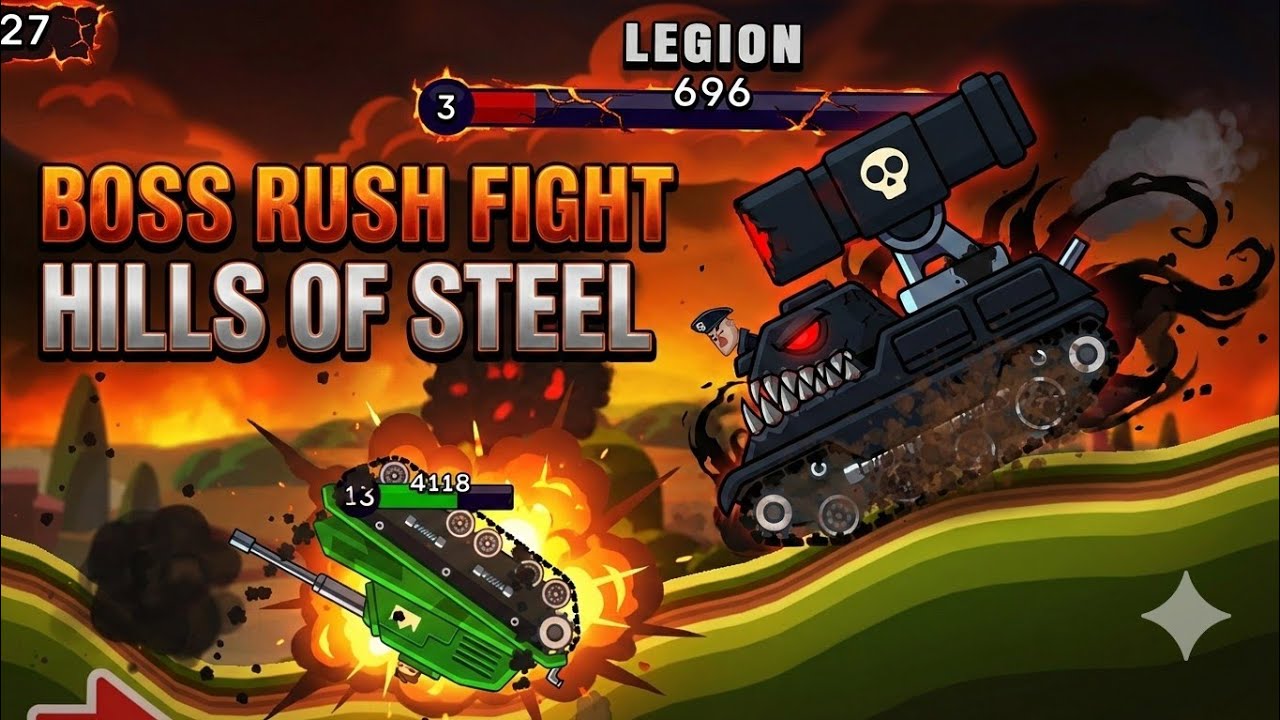 Boss Rush Fight In Hills Of Steel With Titan Tank | Tank Level 13