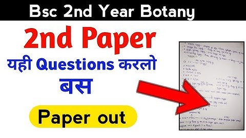 Bsc 2nd year botany 2nd paper important questions 2022 | bsc botany important questions | Mohit sir