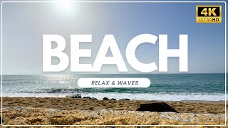 Tranquil Beach Waves: Relaxing Nature Sounds for Stress Relief  4K