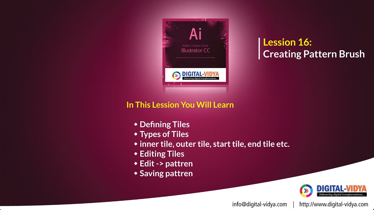 How to Create a Pattern Brush with Adobe Illustrator CC - Telugu - YouTube