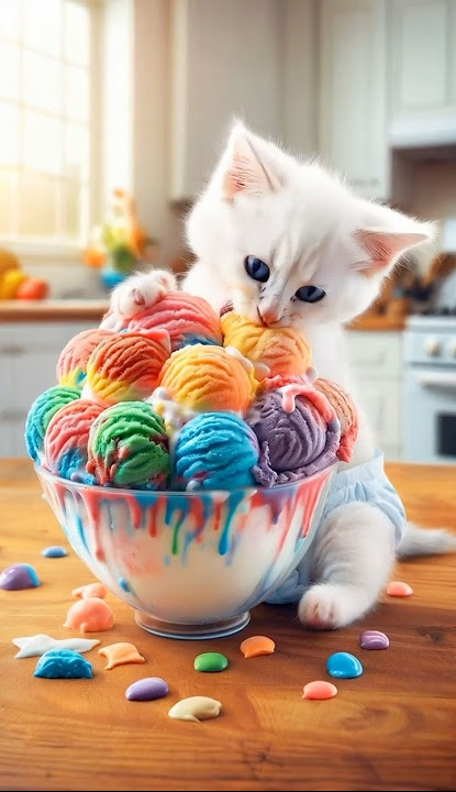 Bubble Trouble 🍦🛁: The Kitten’s Soapy Surprise#cat #cattales #catfunny #catshorts #funny