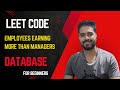 Employees Earning more than managers | LeetCode | Database | Data Engineer | Problem Solving