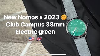 Wow 🤩 what a Summer 2023 watch! The Nomos Club Campus 38mm electric green ! Nice elegant and sporty