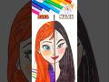 Draw Cute Disney Princesses | Draw Anna VS. Mulan Tutorial 🌈👸🏻 #disney #drawing #shorts