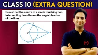 Prove that the centre of a circle touching two intersecting lines lies on the angle bisector of the