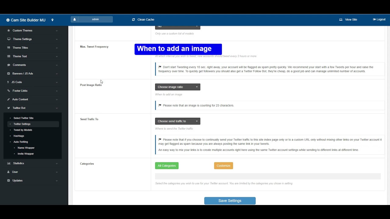 PHP Cam Script (v4) - Twitter Settings - YouTube