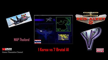 Red Alert 2 : 1 Korea vs 7 Brutal AI Map Thailand(no superweapons)