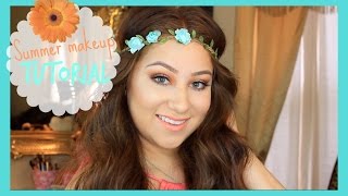 Summer glowing makeup tutorial: bronze & coral |2015