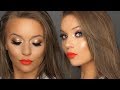 GOLDEN EYES AND BOLD LIPS | Jaclyn Hill Morphe Palette Makeup Tutorial