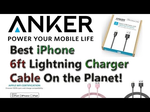 Best iPhone (6ft) Lightning Charger Cable on the Planet! - Braided Tangle Free [ANKER]