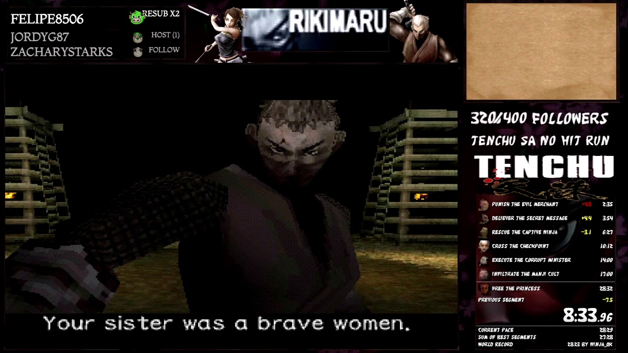 Tenchu Stealth Assassins Rikimaru Any% Speedrun