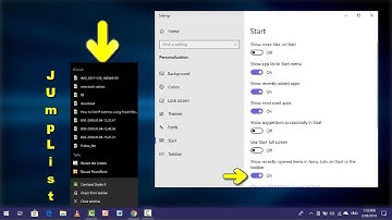 How to Enable Disable Jump List on Windows 10 Recently Open Files on Program