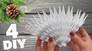 4 IDEAS ❄️ Easy Paper Snowflakes DIY Christmas Crafts & Decorations