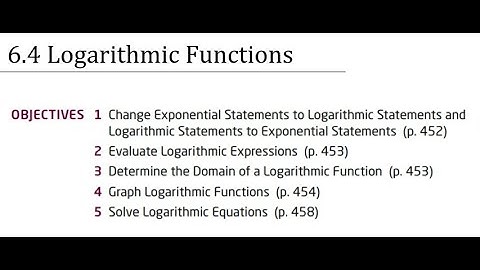 MTH1245 6-4 Logarithmic Functions