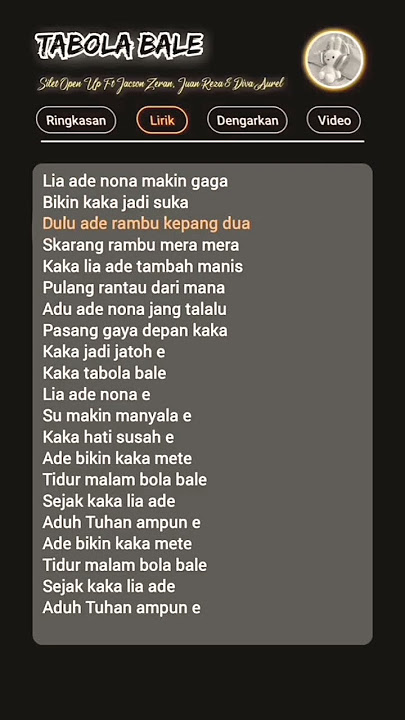 lirik lagu tabola bale