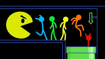 Red and Blue , Stickman Escape Animation - Part 45 ( PACMAN )