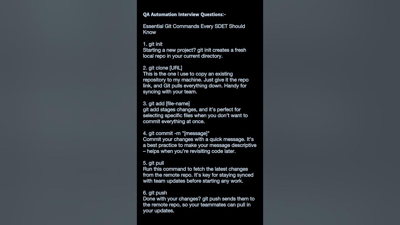 2024 important git commands interview questions asked for automationqa