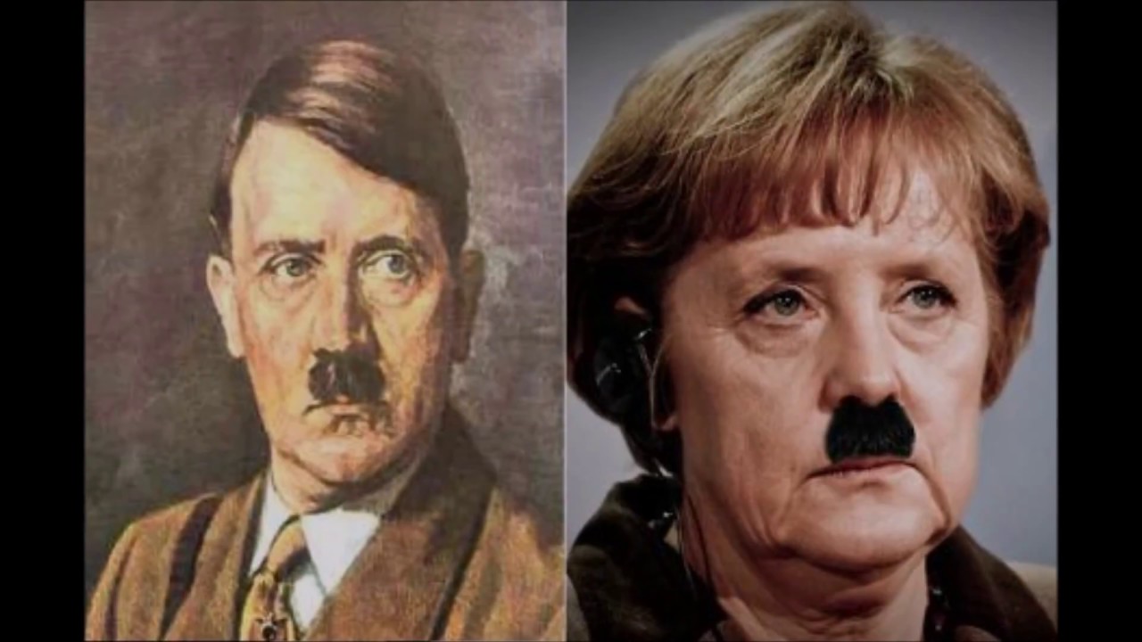Ангела Меркель с усами Гитлера