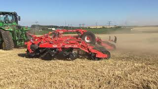 John Deere 9620Rx Tractor With Kuhn Optimer L 12000 Compact Disc Harrow