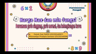 Persamaan Fungsi Harga Max dan Min. Garis Normal, Garis Singgung, dan Kelengkungan Kurva.