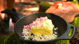 Garlic Butter Steaks and Campfire Potatoes Outdoors