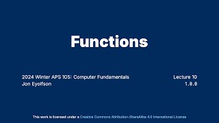 Functions Introductory C Programming for ECE at University of Toronto