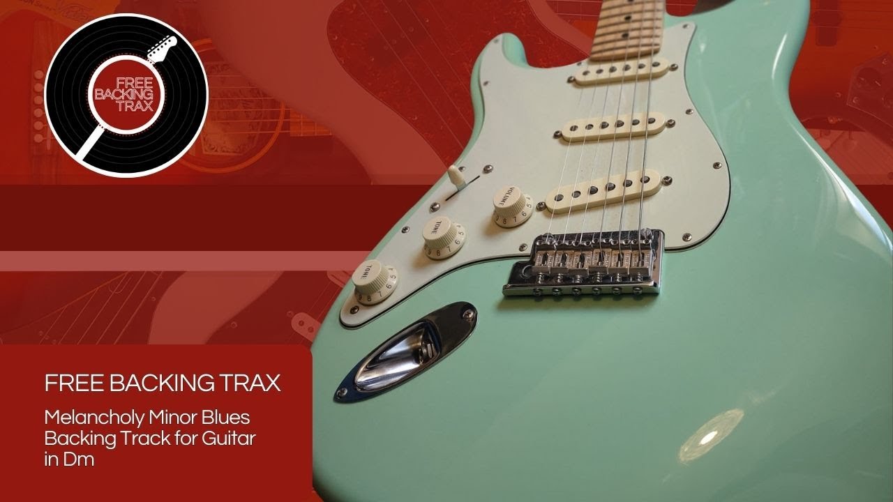 Melancholy Minor Blues Backing Track for Guitar in Dm