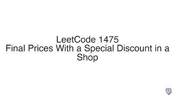 LeetCode 1475: Final Prices With a Special Discount in a Shop