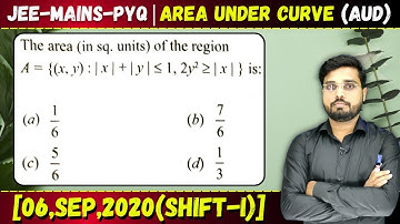 The area (in sq. units) of the region A = {(x,y) : |x| + |y| ≤ 1, 2y2 ≥ |x|} is  || Let