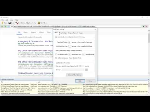Scraping Google search results using Webharvy for multiple keywords