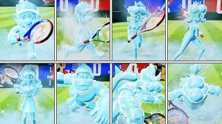 Mario Tennis Fever - All Characters Getting Frozen