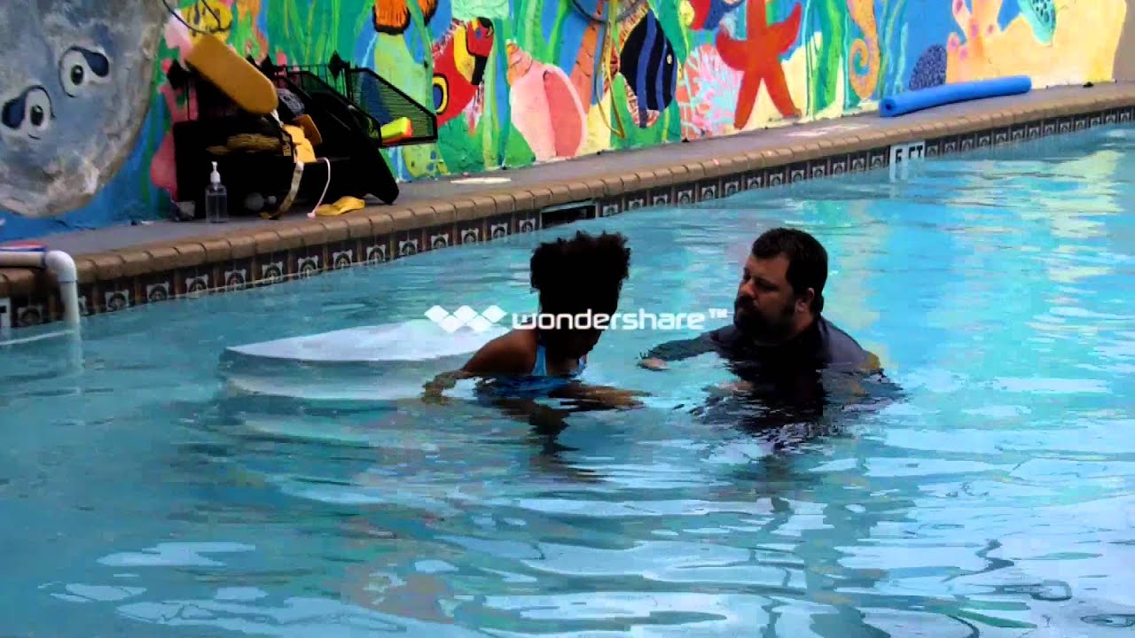 Nyla's 1st swimming lesson (3/18/2013)