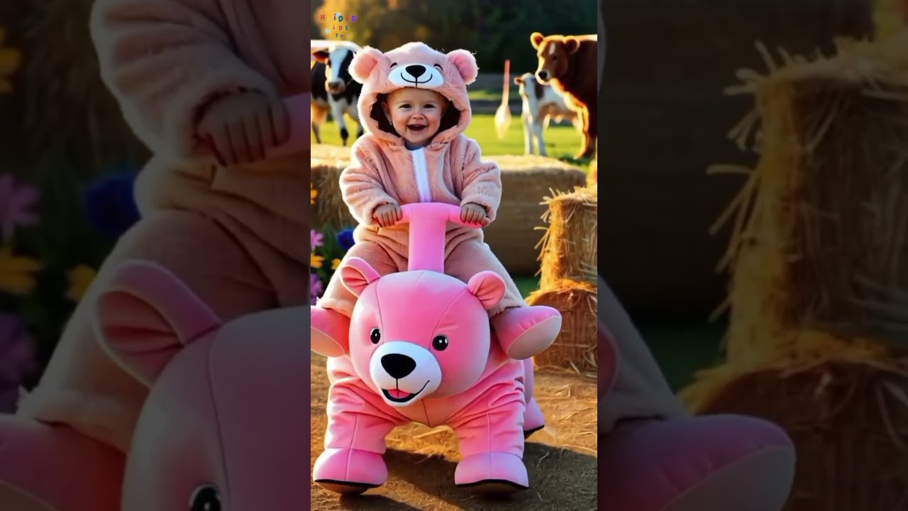 AI Magic: Baby Haider Rides Giant Stuffed Toys! 