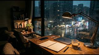 Rainy Night Apartment ☕ Soft Piano Ambience - 02