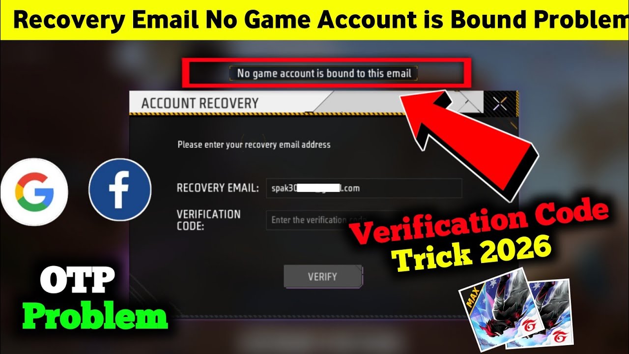No game account is bound to this email || Verification code not coming 😭 account recovery free fire