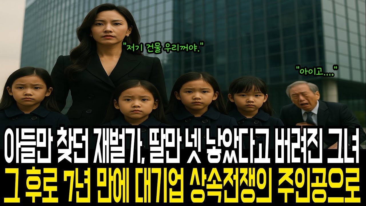 아들만 찾던 재벌가, 딸만 넷 낳았다고 버려진 그녀, 그 후로 7년만에 대기업 상속전쟁의 주인공으로