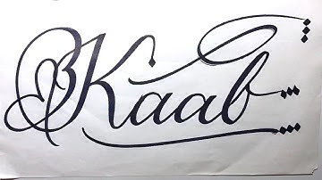 Kaab Name Signature Calligraphy Status | How to Cursive write with cut Marker #kaab @Kaab