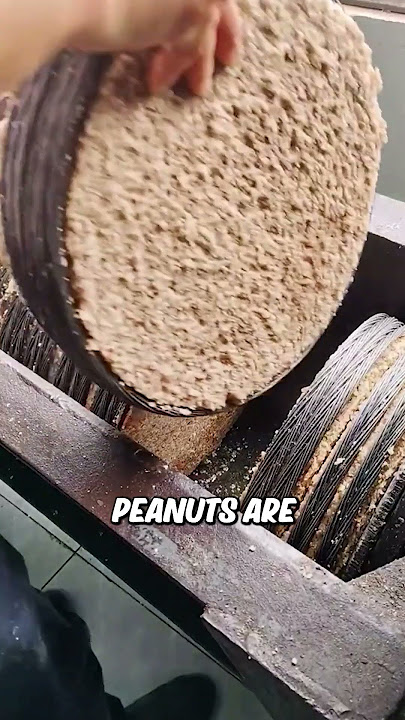 The process of making peanut oil.