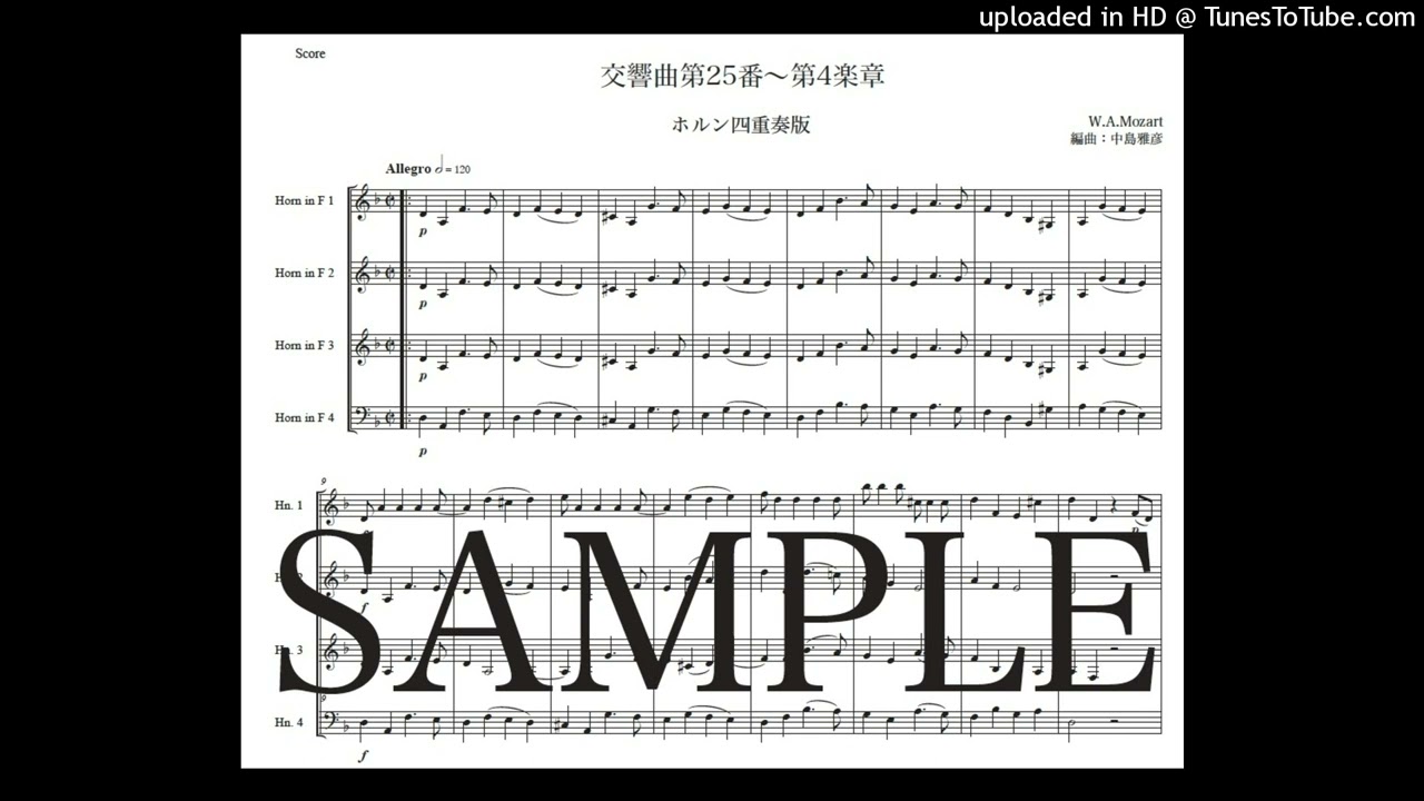 モーツァルト「交響曲第25番〜第4楽章」ホルン四重奏版（編曲：中島